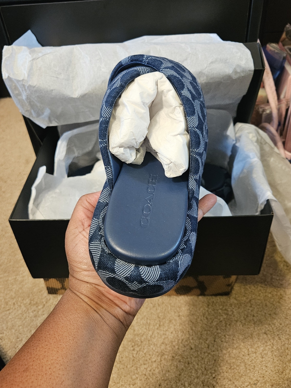 Coach Penelope Signature C Denim Sandal - Picture 6 of 16